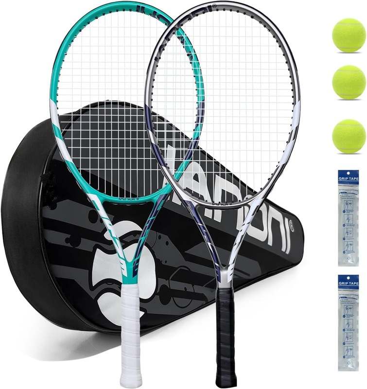 New KUIWA Tennis Rackets for Adults, Pre - Strung 27 Inch Tennis Racquets - 2 Player - Kidsy