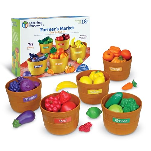 New Learning Resources Farmer’s Market Color Sorting Play Food Set - Kidsy