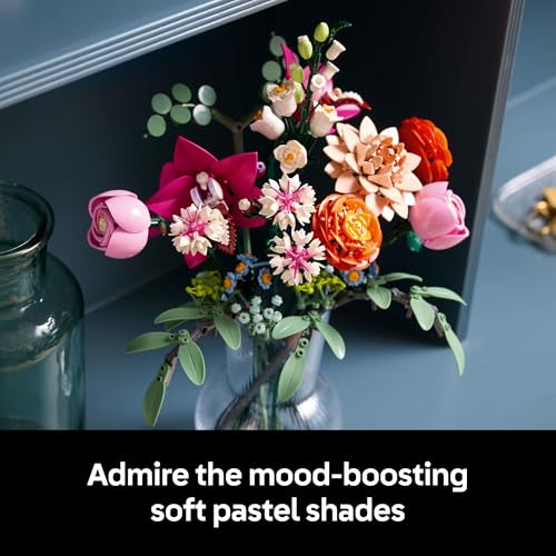 New LEGO Botanicals Pretty Pink Flower Bouquet Building Set (10342) - Kidsy