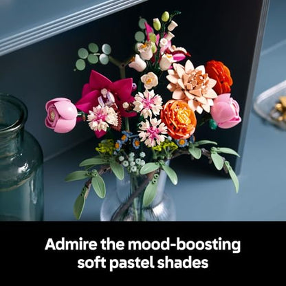 New LEGO Botanicals Pretty Pink Flower Bouquet Building Set (10342) - Kidsy