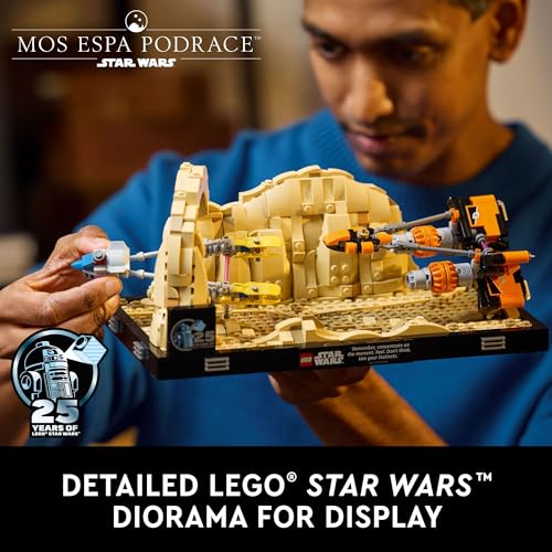New LEGO Star Wars: The Phantom Menace Mos ESPA Podrace Diorama, Build and Display Model (75380) - Kidsy
