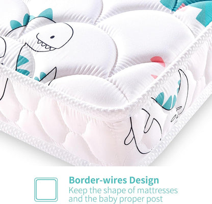 New Letmxiu Premium 5" Crib and Toddler Mattress ( Dinosaur party, 52" X 27.6" X 5") - Kidsy