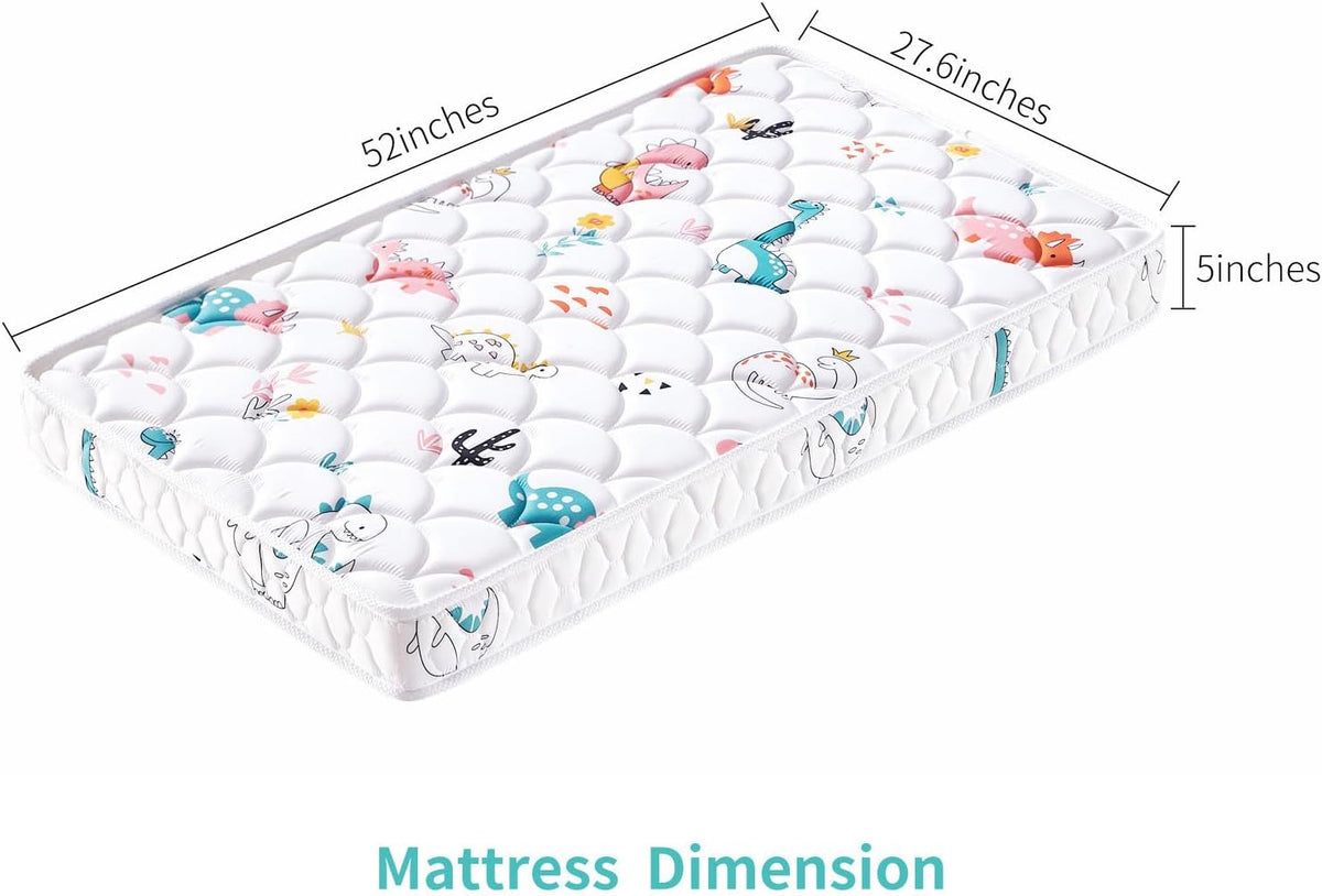 New Letmxiu Premium 5" Crib and Toddler Mattress ( Dinosaur party, 52" X 27.6" X 5") - Kidsy
