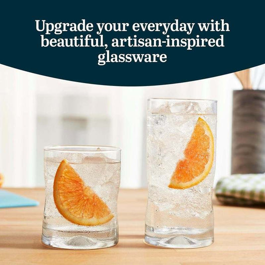 New Libbey Impressions 16 - Piece Tumbler and Rocks Glass Set (Impressions) - Kidsy