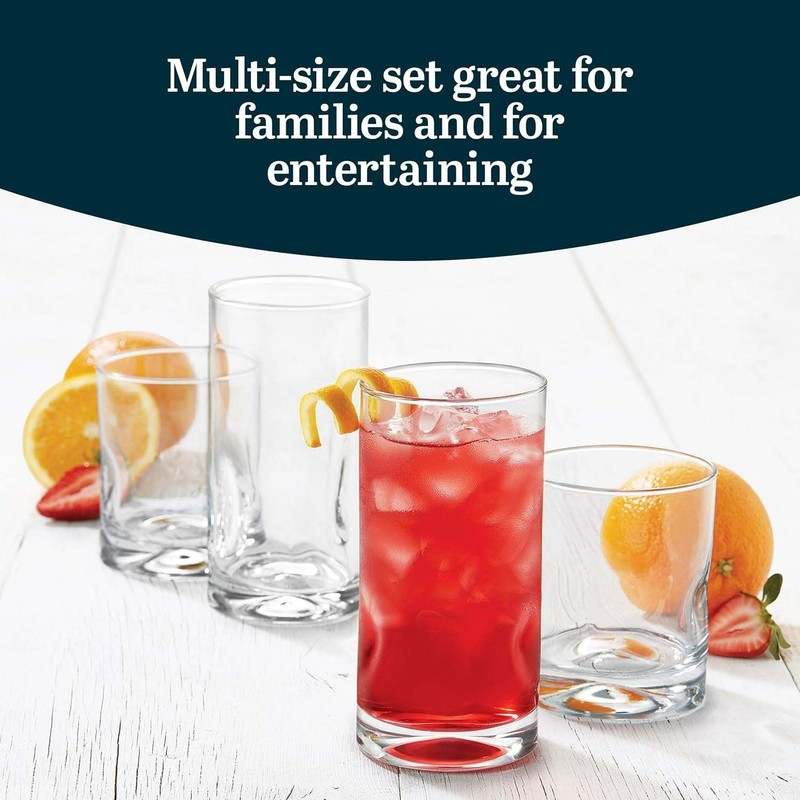 New Libbey Impressions 16 - Piece Tumbler and Rocks Glass Set (Impressions) - Kidsy