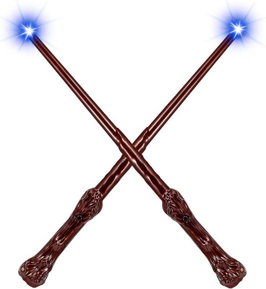 New Light Up Wizard Magic Wands with Sound Illuminating Witch Wand Set (Root 2pcs) - Kidsy