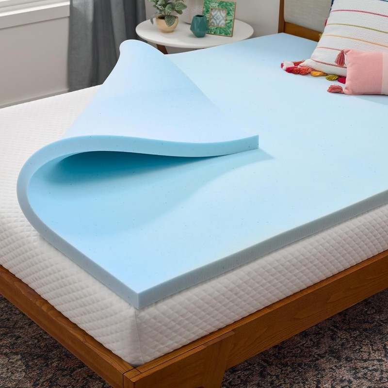 New LINENSPA Memory Foam Mattress Topper - 2 Inch Gel Infused Memory Foam (Twin) - Kidsy