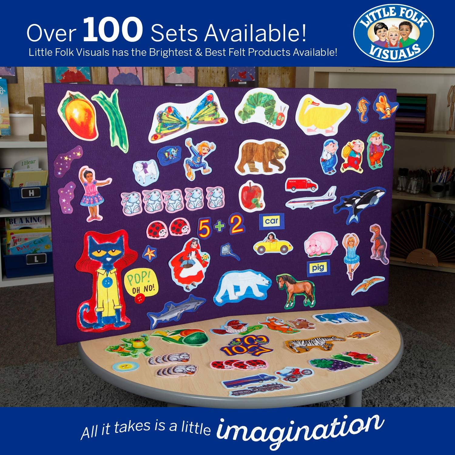 New Little Folk Visuals Old Lady Who Swallowed a Fly Precut Flannel/Felt Board Figures - Kidsy