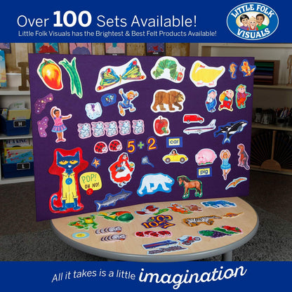 New Little Folk Visuals Old Lady Who Swallowed a Fly Precut Flannel/Felt Board Figures - Kidsy