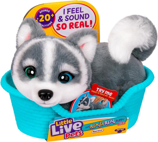 New Little Live Pets My Really Real Puppy Mini Aurora Husky Interactive Plush - Kidsy
