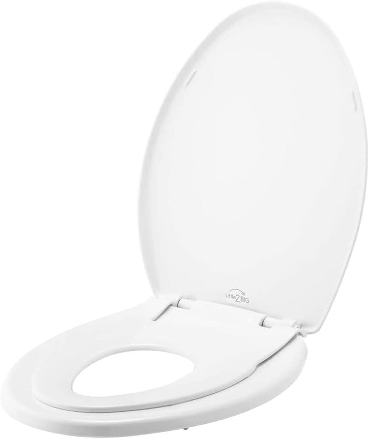 New Little2Big Toilet Seat with Built - In Potty Training Seat (White) - Kidsy