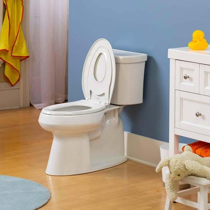 New Little2Big Toilet Seat with Built - In Potty Training Seat (White) - Kidsy