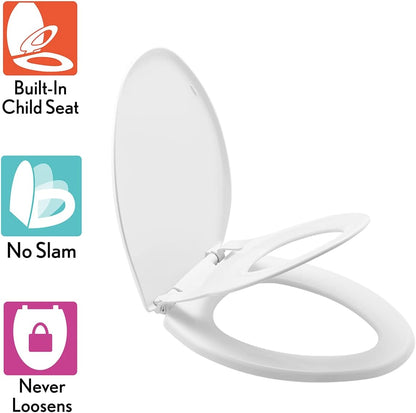New Little2Big Toilet Seat with Built - In Potty Training Seat (White) - Kidsy