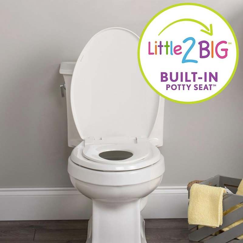 New Little2Big Toilet Seat with Built - In Potty Training Seat (White) - Kidsy