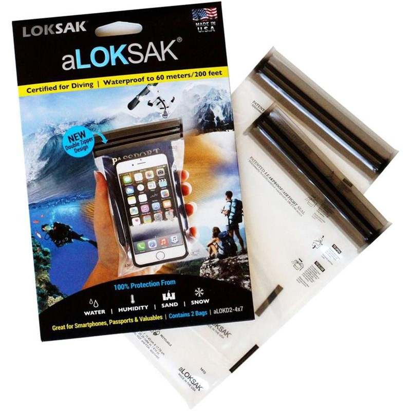 New LokSak ALokSak 4x7" Waterproof Resealable Storage Bag (Pack of 2, Clear) - Kidsy