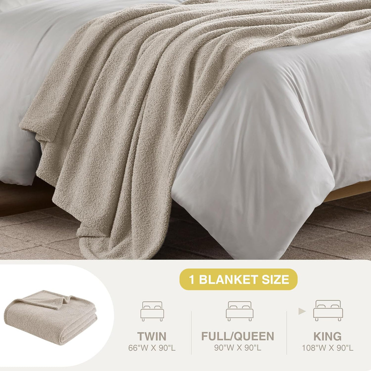 New Madison Park Dream Soft Bed Blanket (Brown) - Kidsy