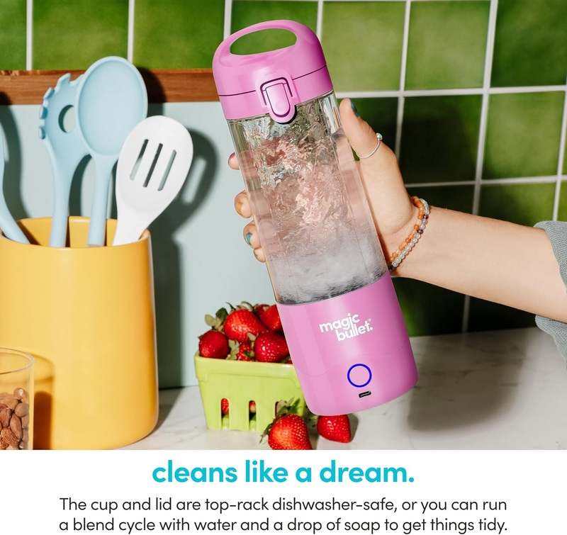 New Magic Bullet 16 Oz. Single Speed Portable Blender (Flamingo Pink) - Kidsy