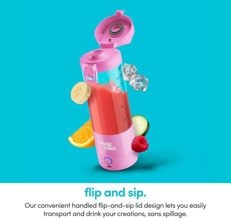 New Magic Bullet 16 Oz. Single Speed Portable Blender (Flamingo Pink) - Kidsy