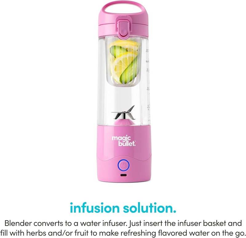 New Magic Bullet 16 Oz. Single Speed Portable Blender (Flamingo Pink) - Kidsy