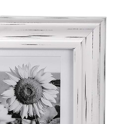 New Malden International Designs Whitman White Wash Matted 3 Opening Collage Wood Picture Frame, 5 by 7 - Inch - Kidsy