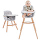 New Mallify 3 - in - 1 Convertible Wooden High Chair with Adjustable Legs (Gray) - Kidsy
