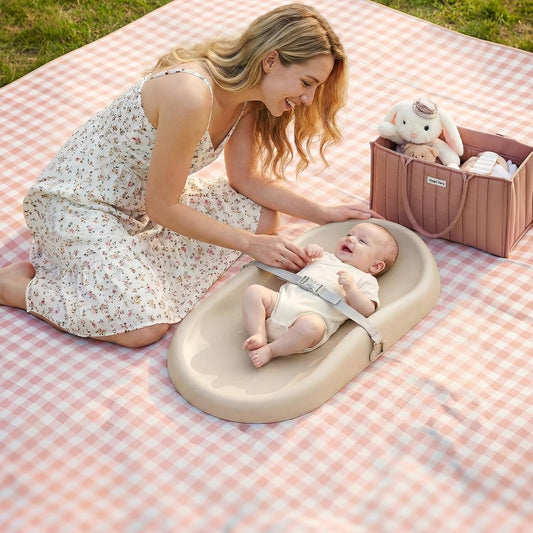 New Mallify Baby Changing Pad with Waterproof and Non-Toxic Surface (Beige) - Kidsy