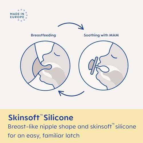 New MAM Air Day & Night Baby Pacifier, for Sensitive Skin, Glows in The Dark 4 Count - Kidsy