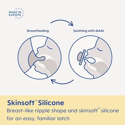 New MAM Air Day & Night Baby Pacifier, for Sensitive Skin, Glows in The Dark 4 Count - Kidsy