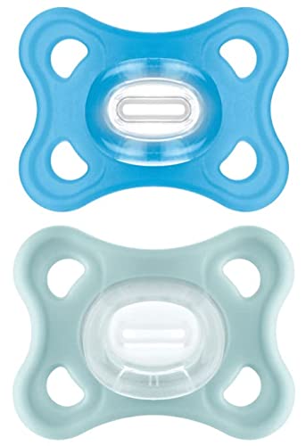 New MAM Comfort Pacifiers, Newborn Pacifiers, 2 Count (Pack of 1) | 3 - 12 Months - Kidsy