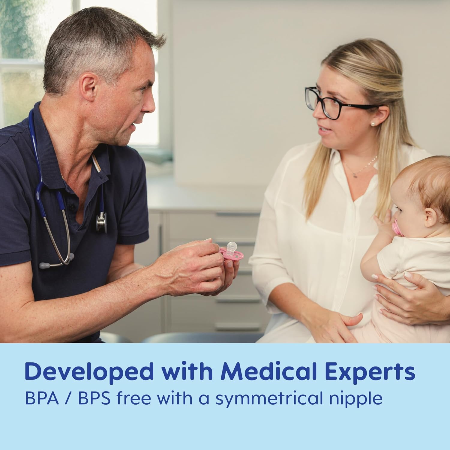 New MAM Original Matte Pacifier, 6 - 16 Months (Teal/Pale Mint / Sky / Shell) - Kidsy