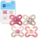 New MAM Original Pacifiers 0–3 Months 4-Pack (Rose Pink/Cotton/Fairy Dust/Shell) - Kidsy