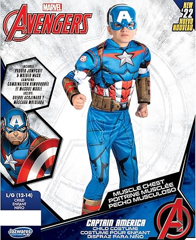 New Marvel Captain America Youth Halloween Costume (Large) - Kidsy
