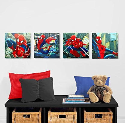 New Marvel Spider - Man Canvas Wall Art (4 - Piece) - Kidsy