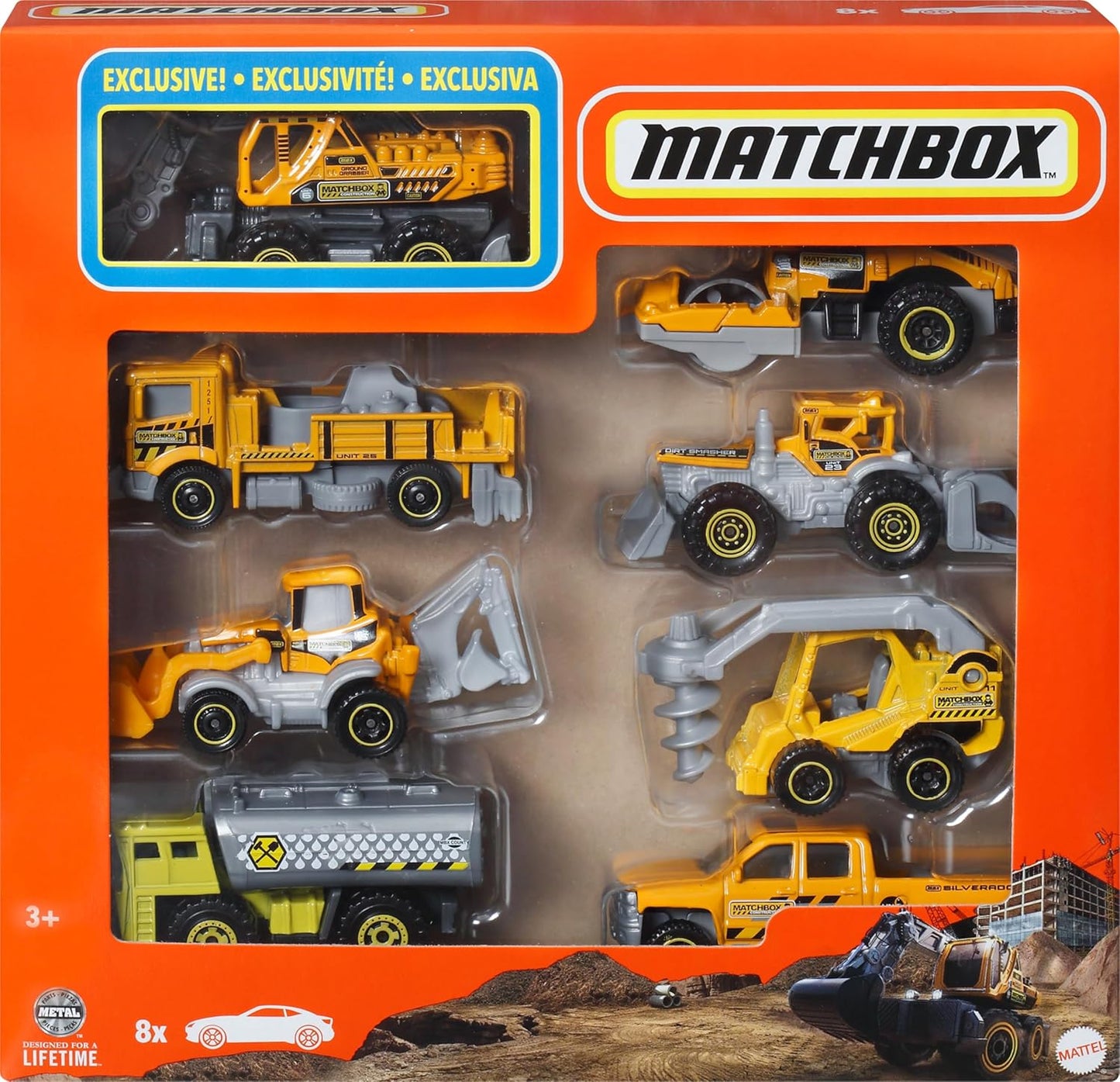 New Matchbox 1 to 64 Scale Die Cast 8 Vehicle Multipack Toy Set - Kidsy