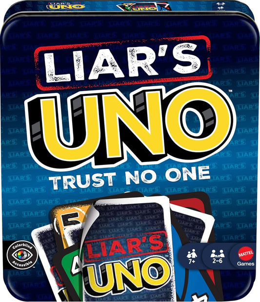 New Mattel Games Liar’s UNO Card Game Tin Edition - Kidsy