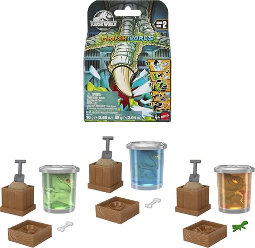 New Mattel Jurassic World Crushivores Mini Dinosaur Figure & Accessories! - Kidsy