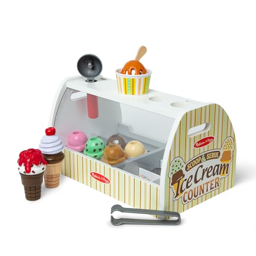 New Melissa and Doug Wooden Scoop and Serve Ice Cream Counter Playset - Kidsy