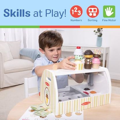 New Melissa and Doug Wooden Scoop and Serve Ice Cream Counter Playset - Kidsy