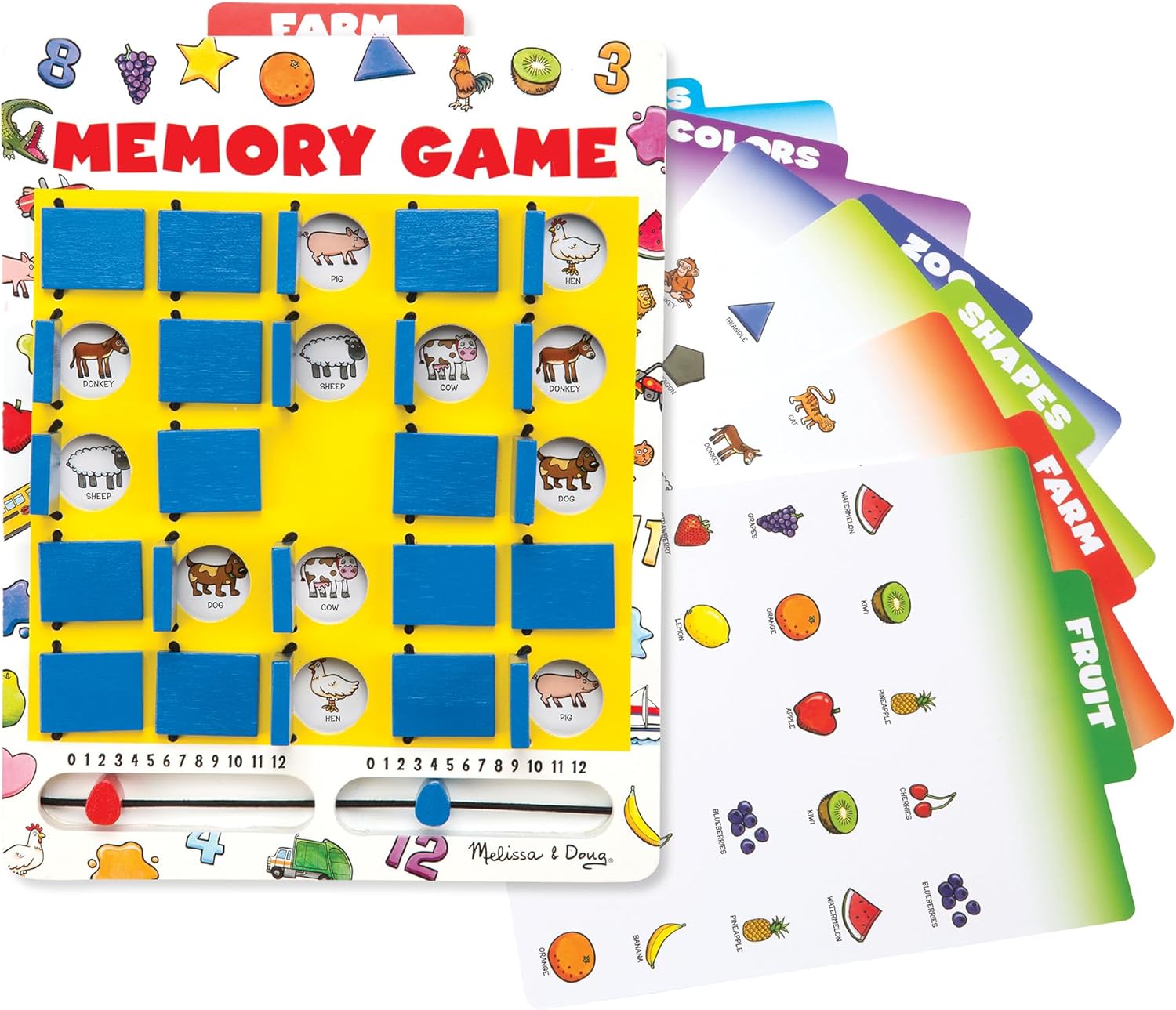 New Melissa & Doug Flip to Win Travel Memory Game Wooden Board