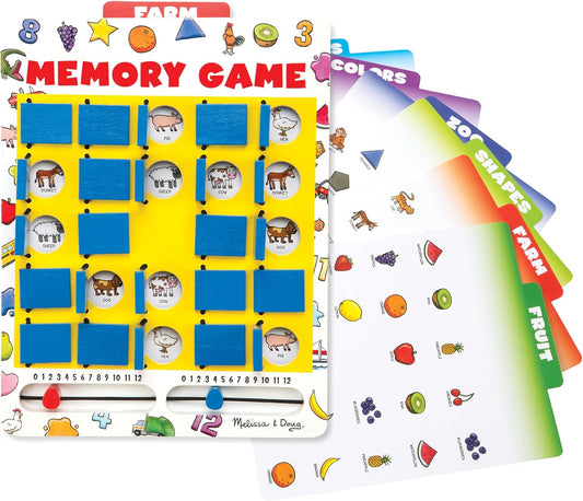 New Melissa & Doug Flip to Win Travel Memory Game Wooden Board - Kidsy