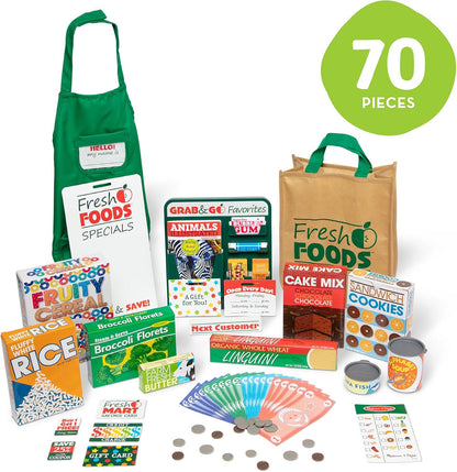 New Melissa & Doug Fresh Mart Companion Set, Grocery Store Pretend Play Toys - Kidsy