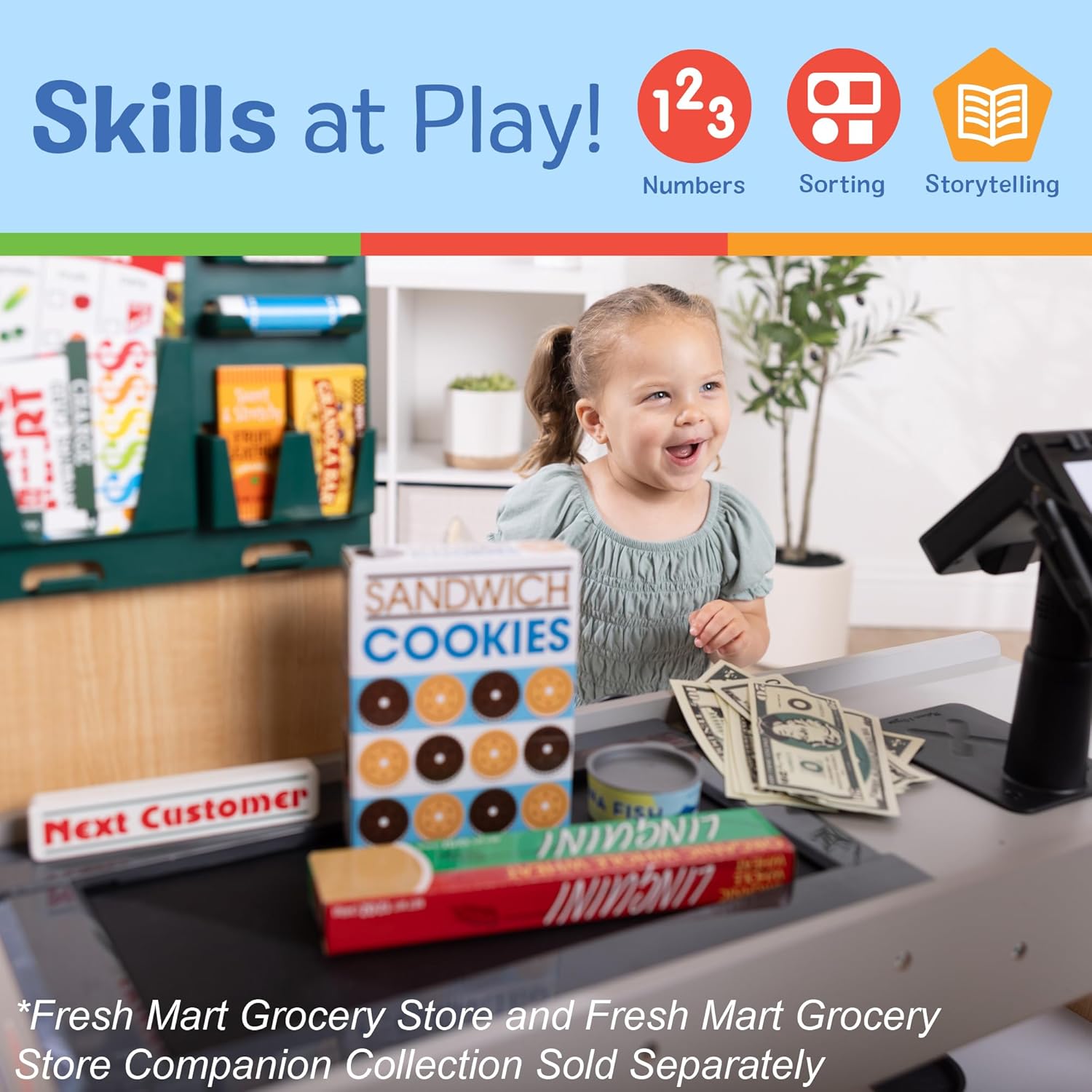 New Melissa & Doug Fresh Mart Companion Set, Grocery Store Pretend Play Toys - Kidsy
