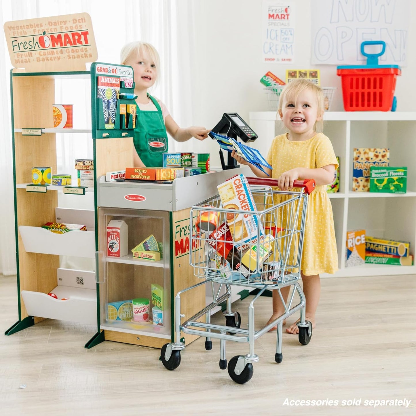 New Melissa & Doug Fresh Mart Companion Set, Grocery Store Pretend Play Toys - Kidsy