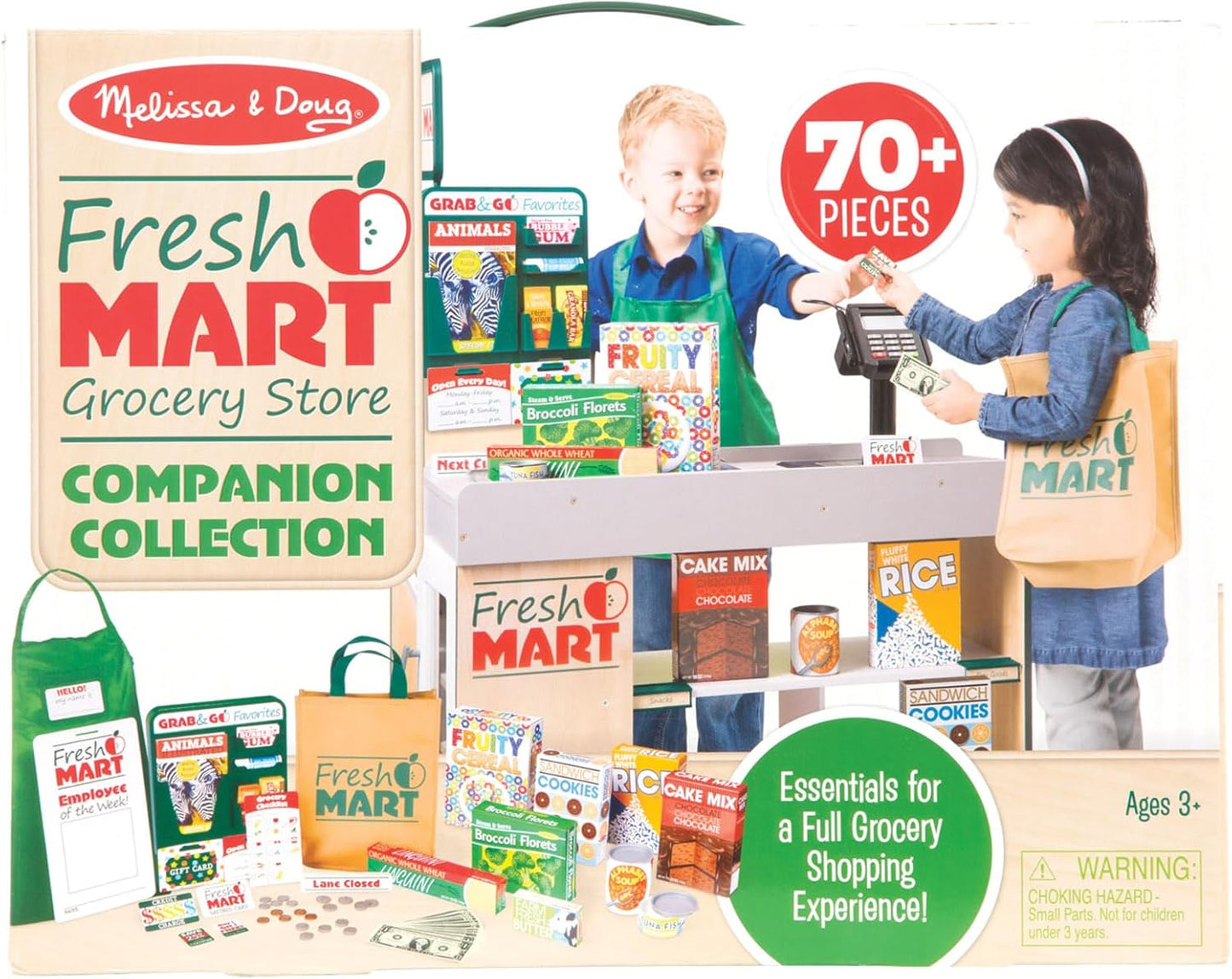 New Melissa & Doug Fresh Mart Companion Set, Grocery Store Pretend Play Toys - Kidsy
