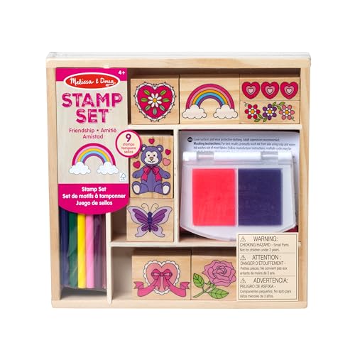 New Melissa & Doug Friendship Wooden Stamp Set 9 - Piece - Kidsy