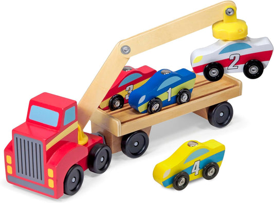 New Melissa & Doug Magnetic Car Loader Toy Set (5 Pieces) - Kidsy