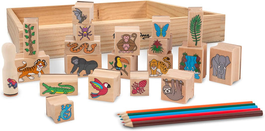 New Melissa & Doug Stamp - a - Scene Rain Forest Stamp Set - Kidsy
