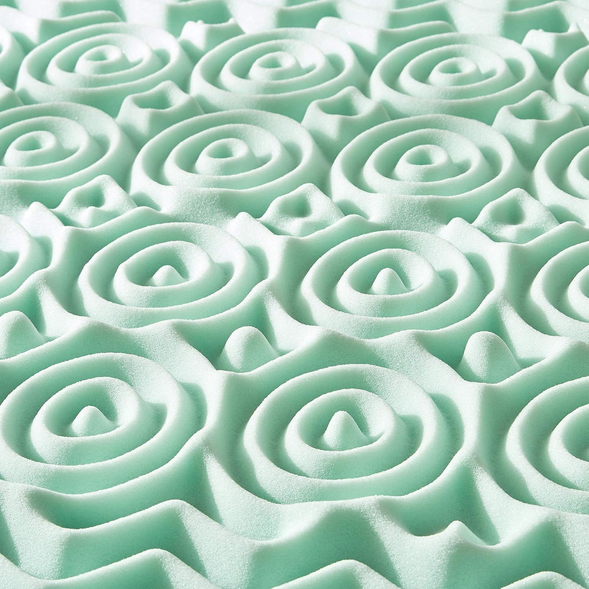 New Mellow 5-Zone Memory Foam Mattress Topper, 1.5 Inch Twin XL (Aloe) - Kidsy