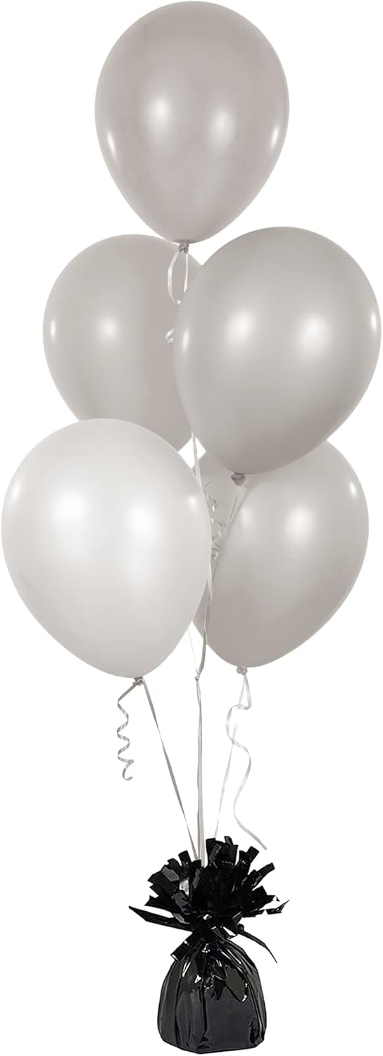 New Metallic Balloon Weights, Birthday Party Favors, 12 - Pack (Black) - Kidsy