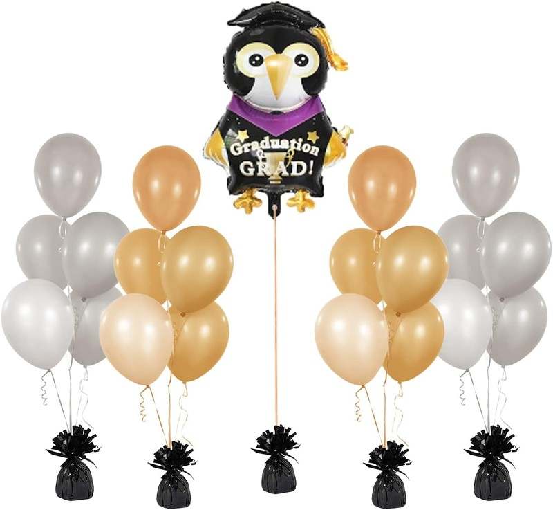 New Metallic Balloon Weights, Birthday Party Favors, 12 - Pack (Black) - Kidsy